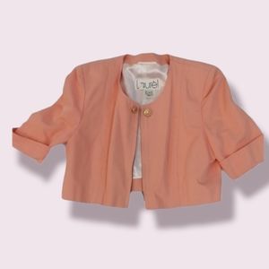 Laurel by Escada  Peach Crop Zip Front Jac…